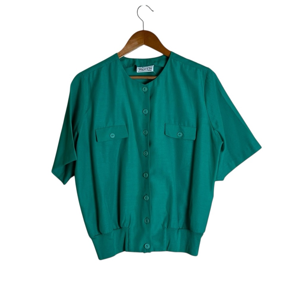 Tradition sears green vintage short sleeve shirt